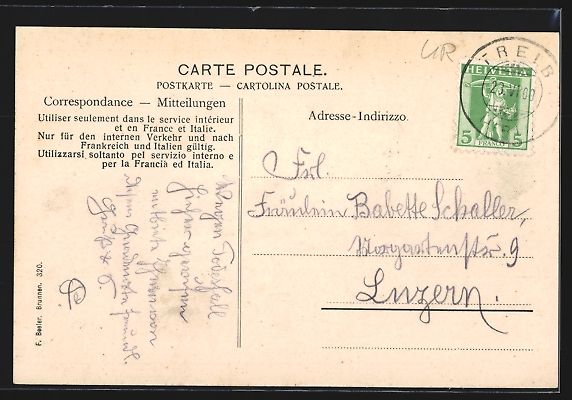 Cartoline postali: AK Seelisberg, Partie mit Kirche, 1909 – Usato da Berlin venduto da bartko-reher 1