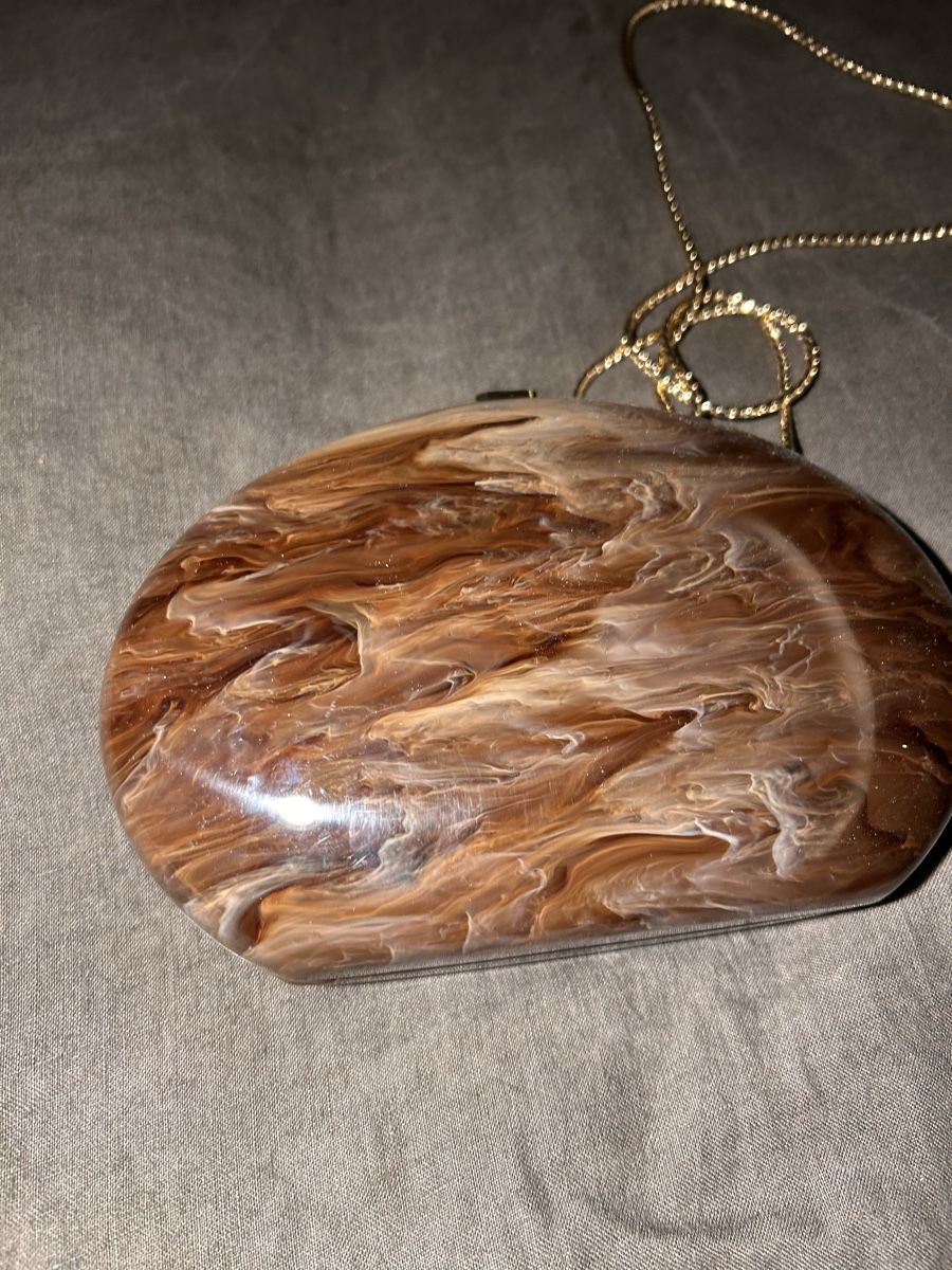 Mango Borse da donna: Mango Brown Marble Evening Clutch – Nuovo (secondo la descrizione) da Territet venduto da gue_s7rn