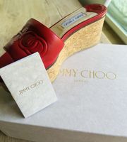 Jimmy Choo Sandalen DeeDee 80 rot Grösse 38 Leder