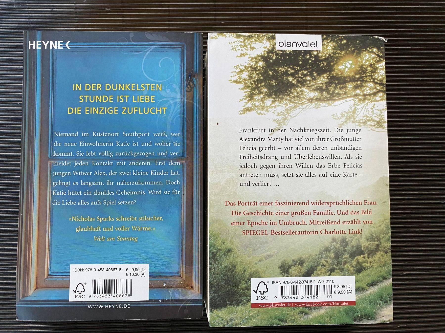 Libri: 2 Bücher / Charlotte Link+Nicholas Sparks – Usato da Egg SZ venduto da irbaku 1