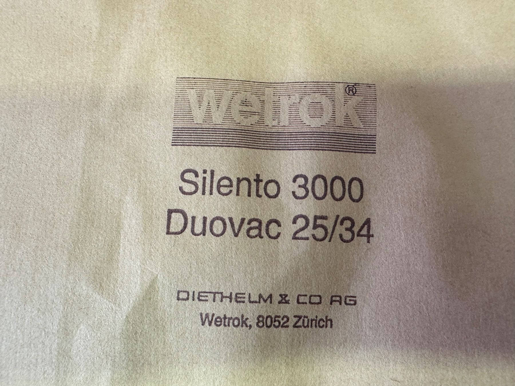 Wetrok Staubsauger & Zubehör: Wetrok Silentio 3000 Staubsaugerbeutel/Duovac 25/34 – Neu und originalverpackt aus Solothurn von Mariusemch