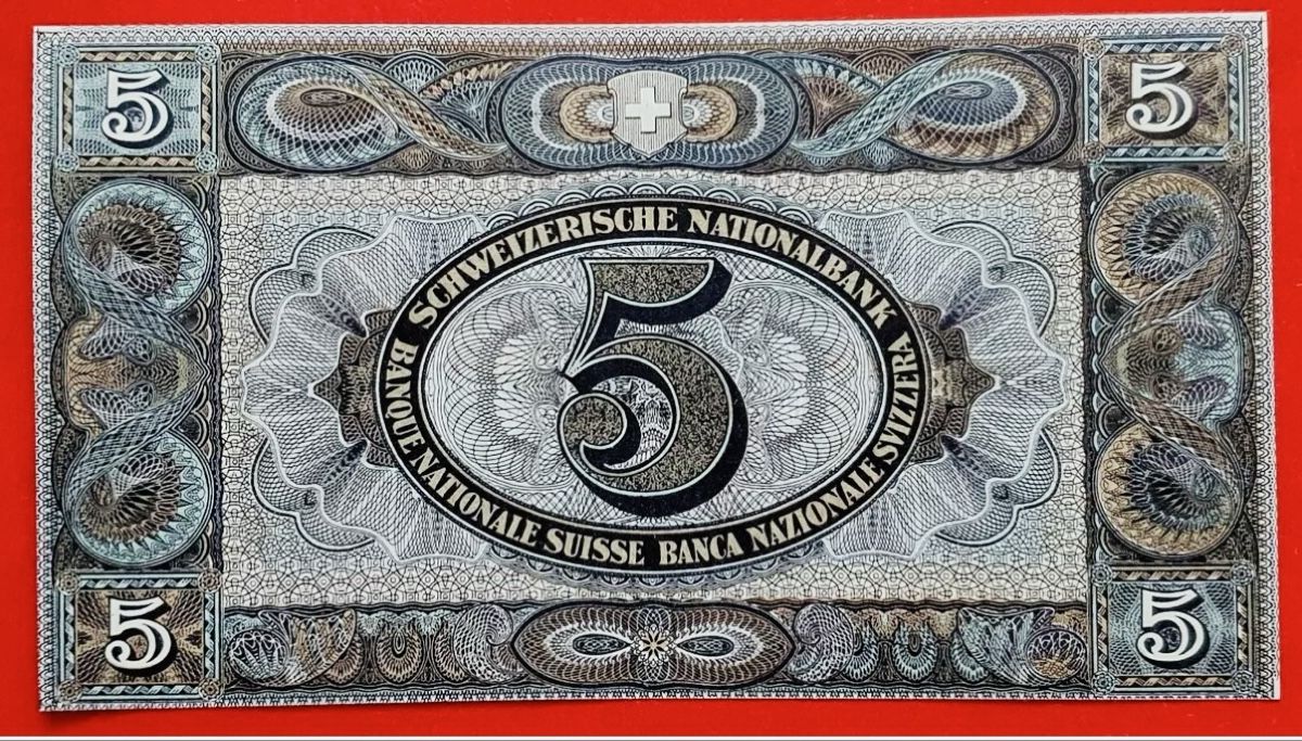 5 Franken 1919 Specimen CH Nationalbank Note in UNZ Pick#11 (Gebraucht ...