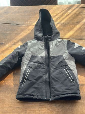 Kinder Winterjacke schwarz grau Grösse 104