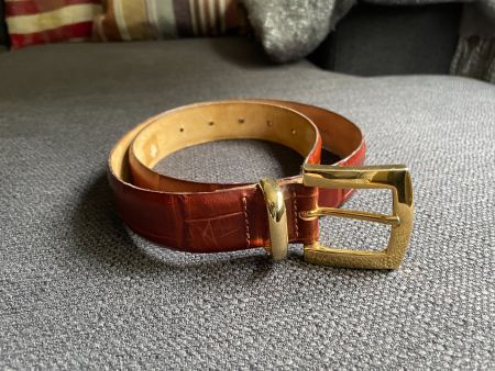 Cintura in pelle marrone