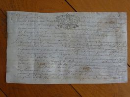 Handzettel Pergament 1730