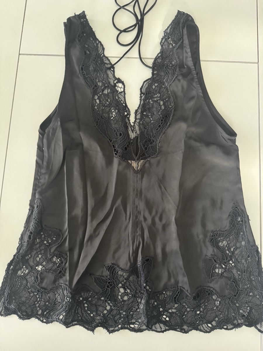 H&M Top: Schwarzes H&M Top mit Spitze, Grösse S – Nuovo (secondo la descrizione) da Arbon venduto da leu_g29t 1