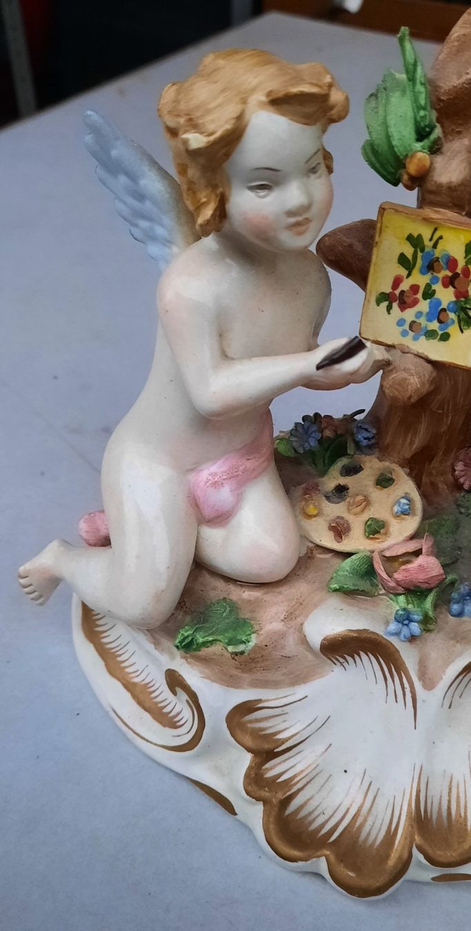 Statuette: Antike Porzellanfigur mit Engel – Usato da Weinfelden venduto da JoeBaer 4