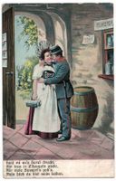 Militärische romantische Grusskarte 1906 Feldpost BAT. N° 42
