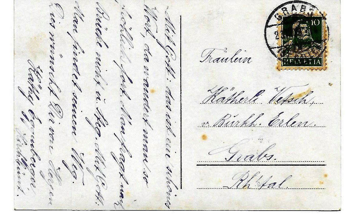 Ansichtskarten: AK «Konfirmation» von 1928 – Gebraucht aus Grabs von Fadenquarz 1