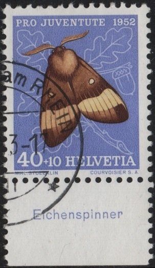 Tous les timbres: 40 Rp. Eichenspinner mit TAB (deutsch) – D'occasion à Eglisau par Chperfins