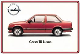 Blechschild-OPEL CORSA TR LUXUS-rot