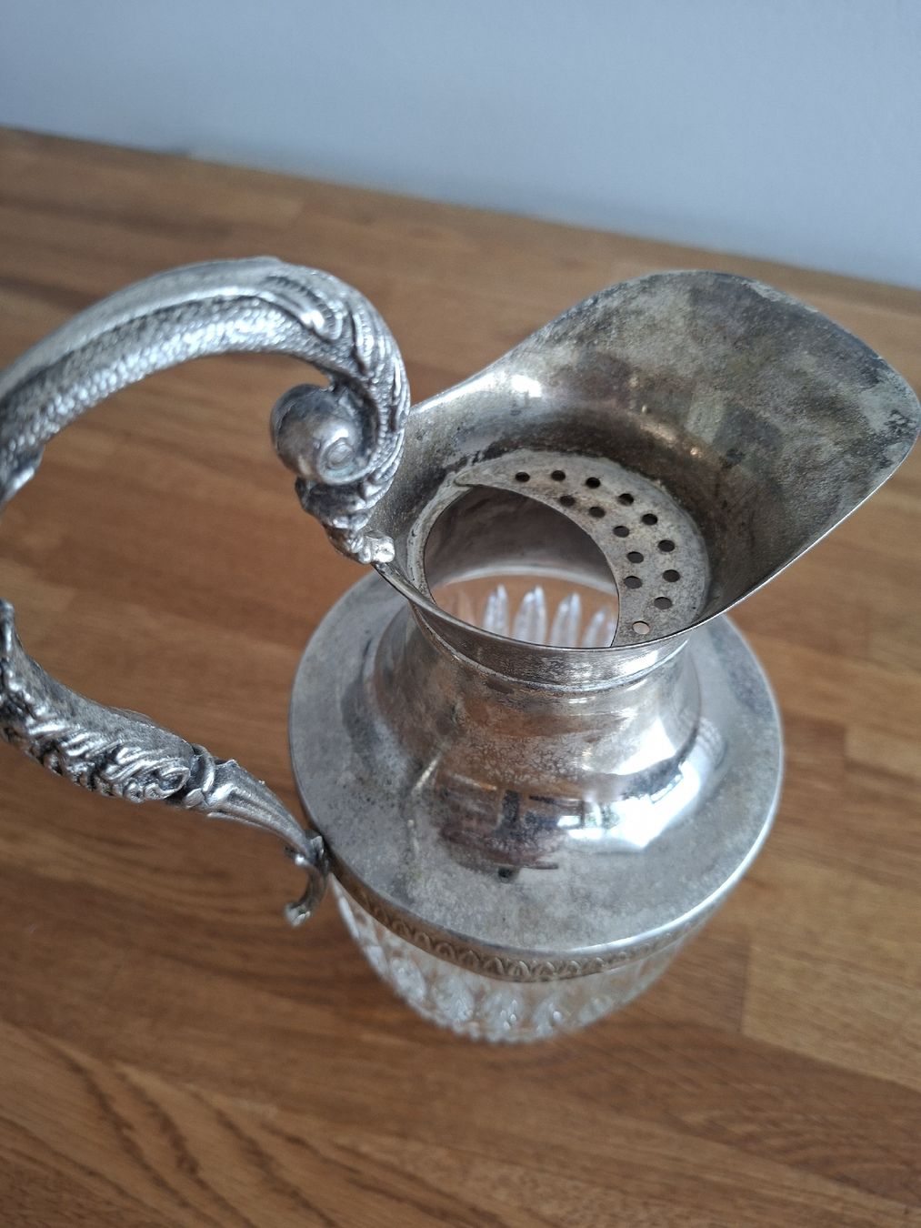 Caraffe: Antiker Jugendstil Silber Kristall Karaffe mit Stövchen 1900 – Usato da Bern venduto da Olgas_Welt 1