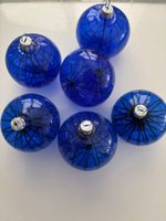Weihnachten 6 Stk. Kugeln blau/schwarz