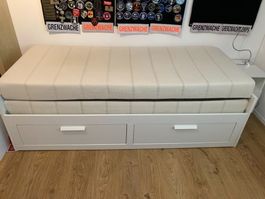 IKEA brimnes tagesbett x2 mattress bed drawers 160x200cm