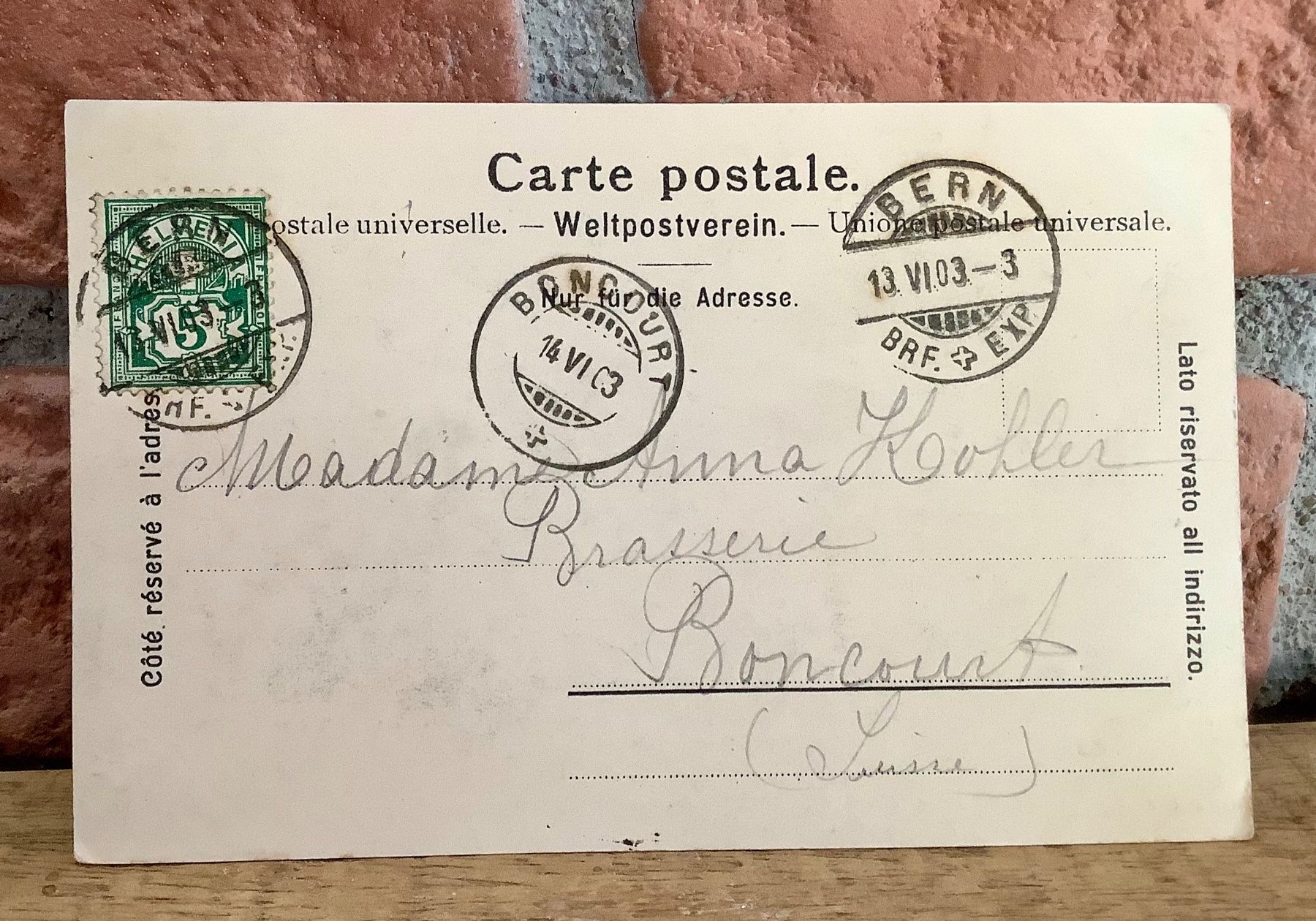 Ansichtskarten: 1903 - KIRCHENFELD Quartier & Landesmuseum in Bern – Gebraucht aus Root von ENGLAND-TREASURES 2