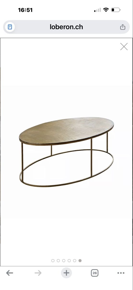 Tavoli: Oval Couchtisch  Altgold-Finis  – Usato da Höri venduto da Blumenfee 3