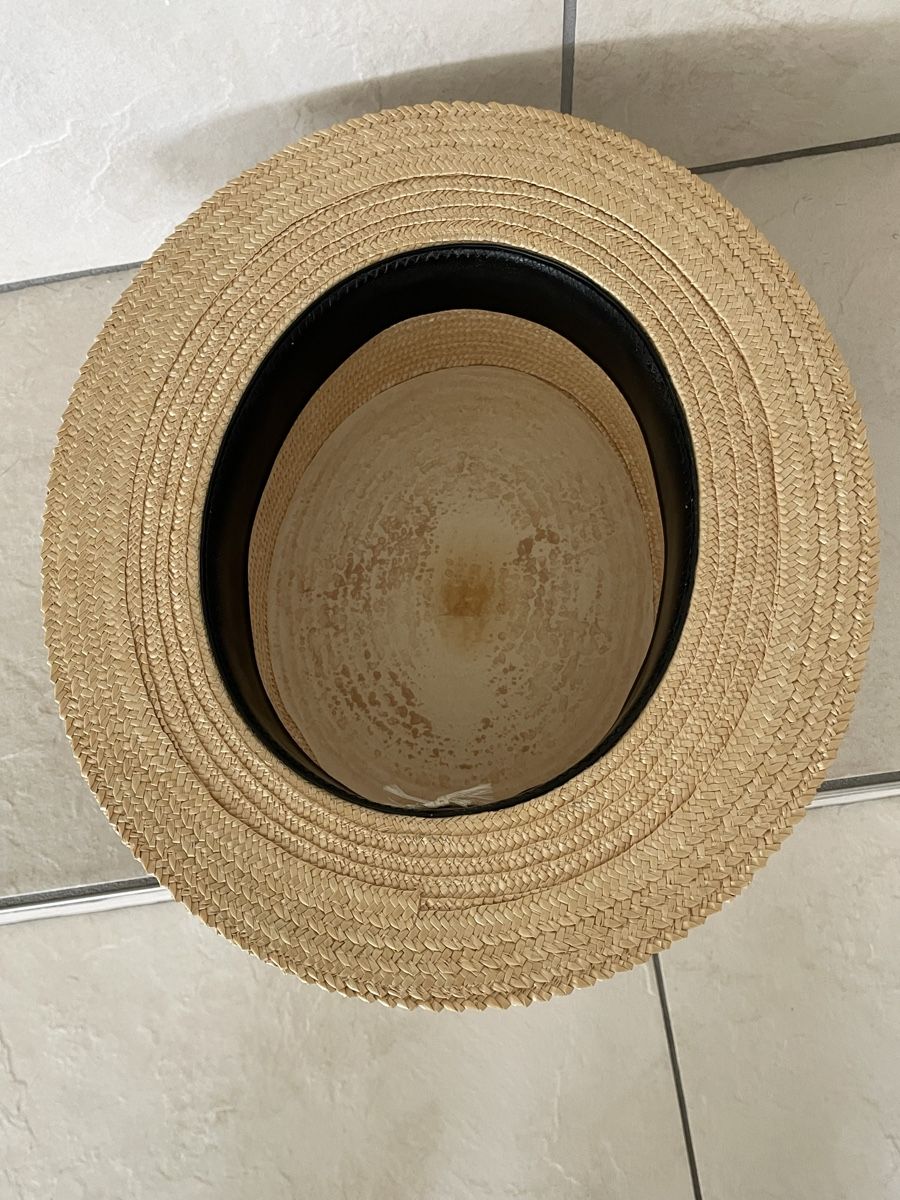 Copricapi, berretti & cappellini: Vintage Straw Boater Hat Summer Men – Usato da Richterswil venduto da Prangins9 7