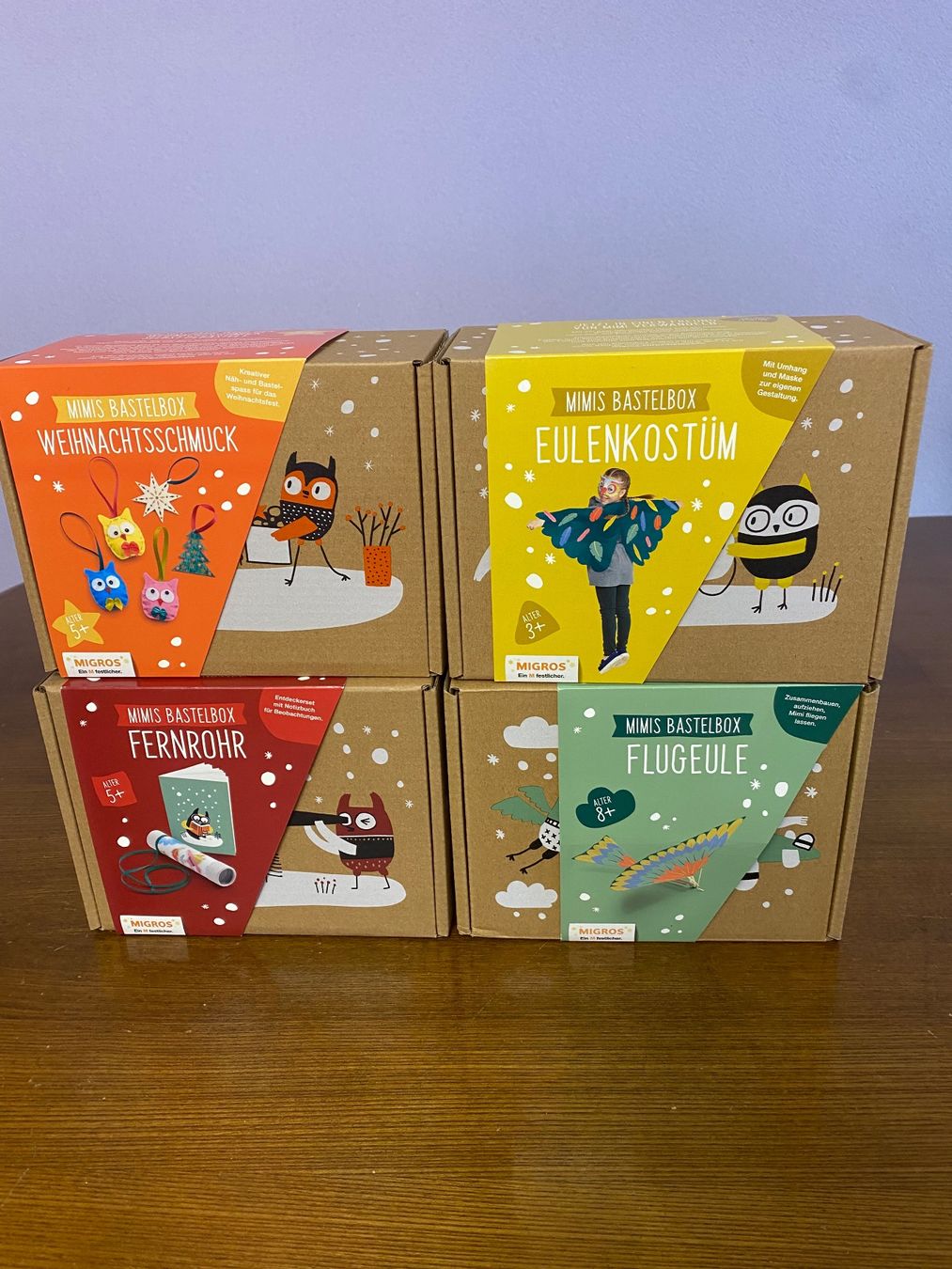 Kit bricolage: Set mit 4 Bastelboxen Migros – Nuovo e nell'imballaggio originale da Küssnacht venduto da Flowerlady