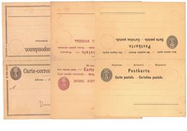 CH 3x Ganzsache Doppelkarte - um 1880 **
