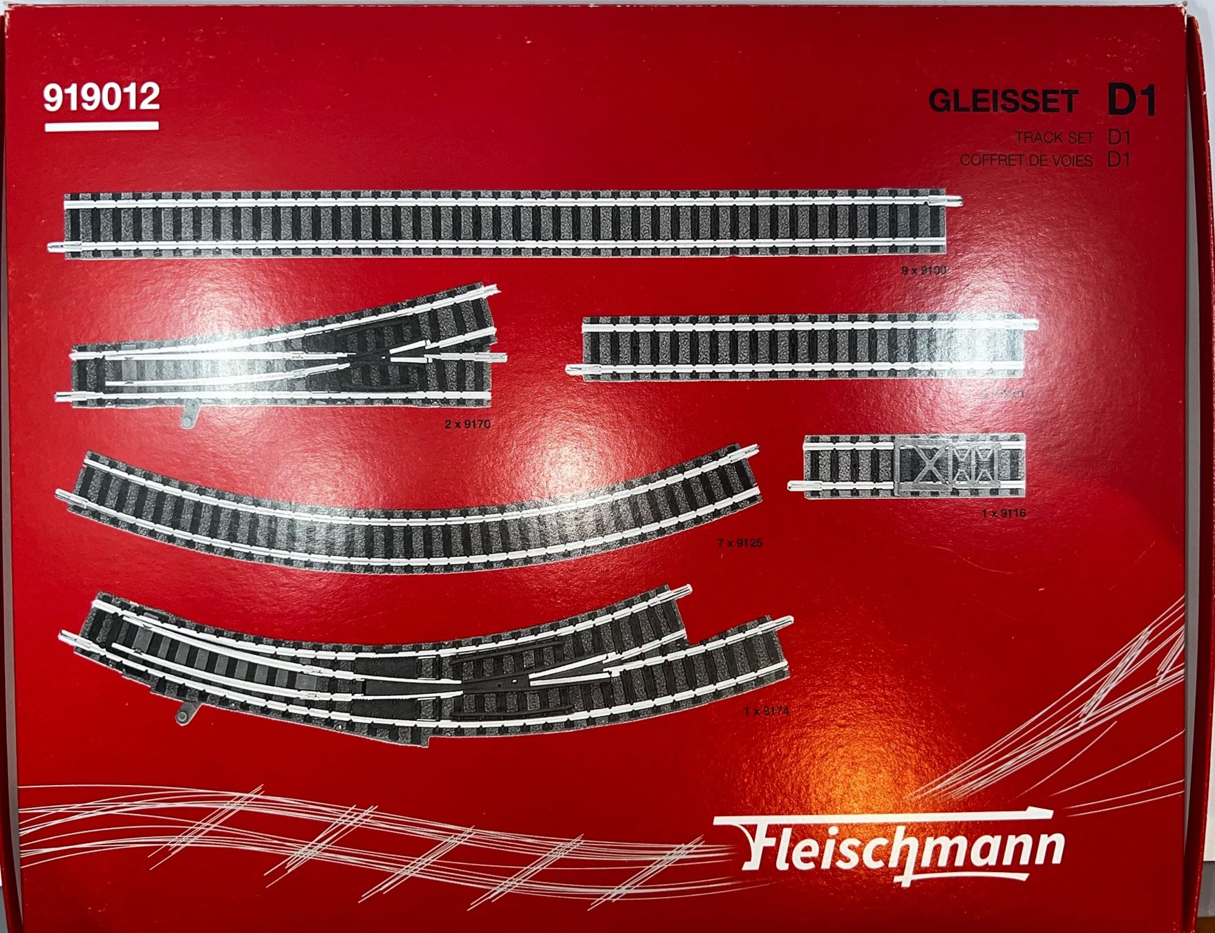 Fleischmann Modellini di ferrovie: (N) Fleischmann, Gleis-Set D 1 (919012) – Nuovo (secondo la descrizione) da Basel venduto da jonnyhaas