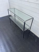 GRATIS! Regal mit 2 Glasplatten Metallgestell 115x40x75cm