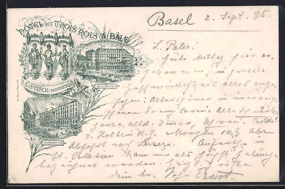 Cartoline postali: Vorläufer-Lithographie Basel, 1895, Hot – Usato da Berlin venduto da bartko-reher