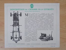 Citroen 10 CV chassis - Prospekt ca 1922 - AC 306 - B024