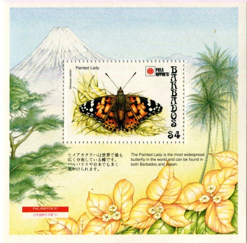 Tous les timbres: Block "Schmetterlinge". Barbados. – Neuf avec emballage d'origine à Basel par Butsch5