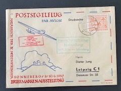Ungewöhnlicher und seltener Postsegelflug 1957, Notlandung