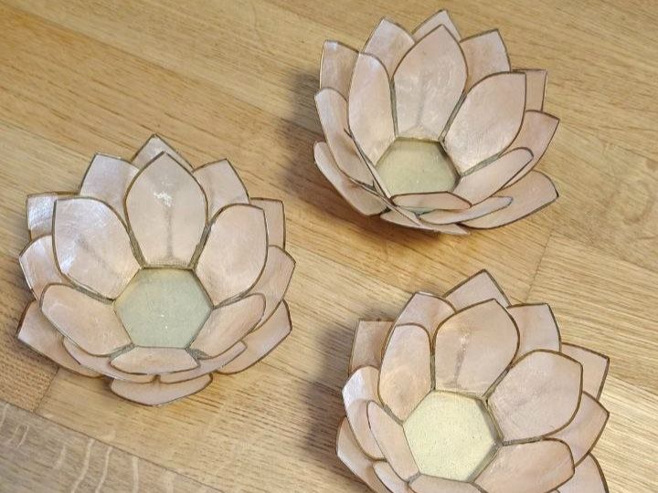 Portacandele: 3x Kerzenhalter Lotus Blüte rosa – Usato da Bern venduto da mar_zgc2