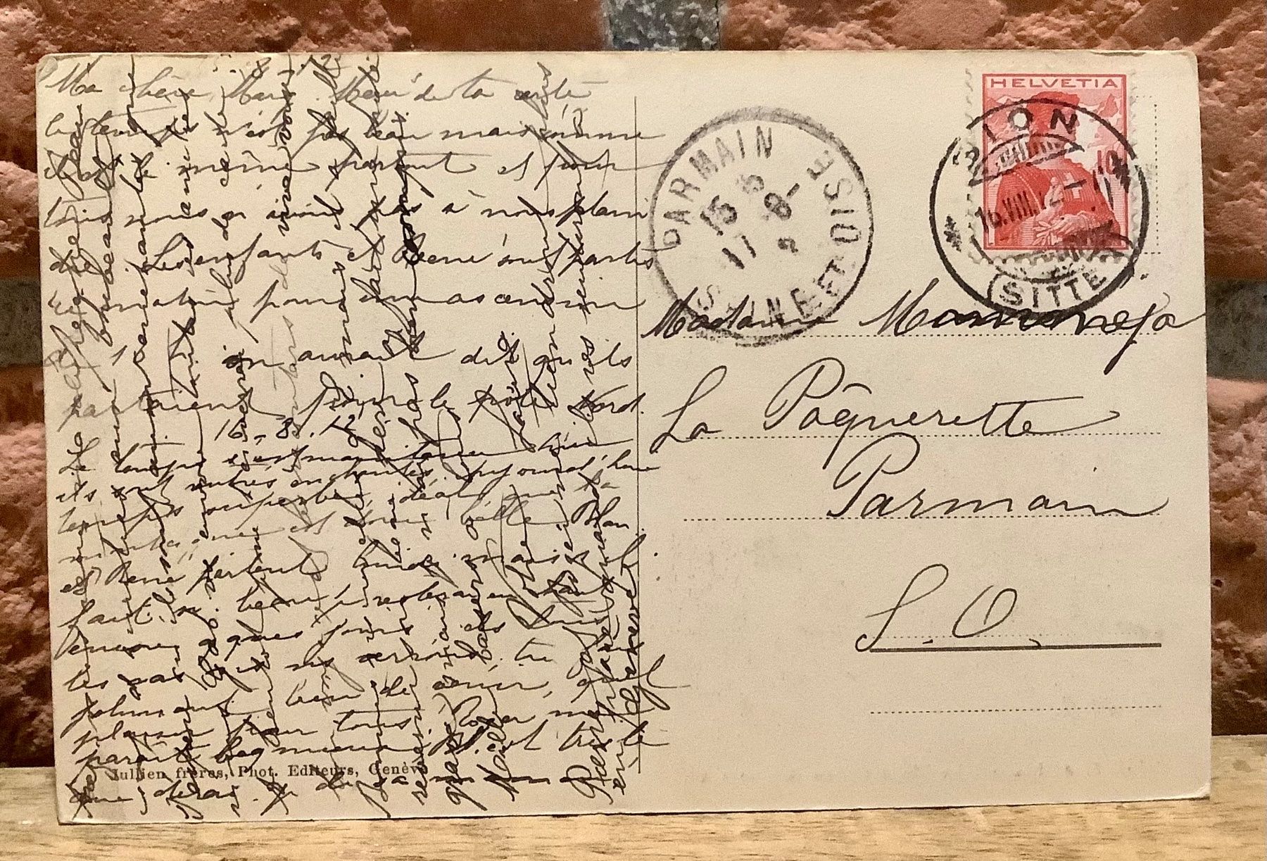 Cartoline postali: 1912 - AROLLA - Le Mont Collon – Usato da Root venduto da ENGLAND-TREASURES 2