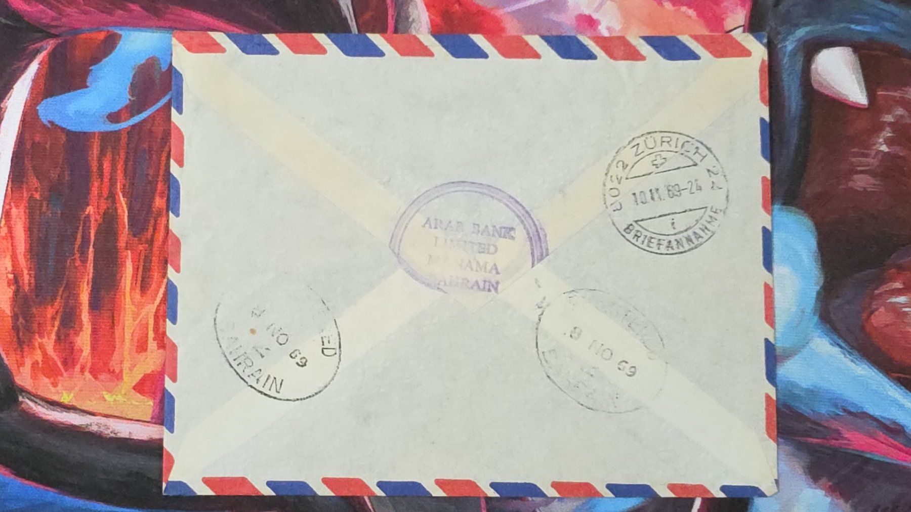 Tutti i francobolli: CL32 Enveloppe + Timbre Bahrain 1969 – Usato da Cousset venduto da Patrick_Collections 1