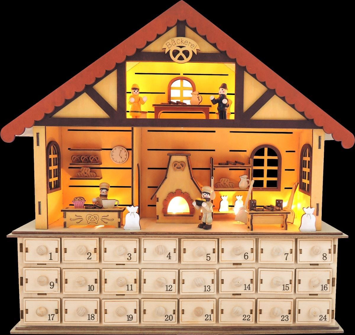 Kalender: Adventskalender Bäckerei mit Beleuchtung – Neu und originalverpackt aus Wettingen von Swala 1