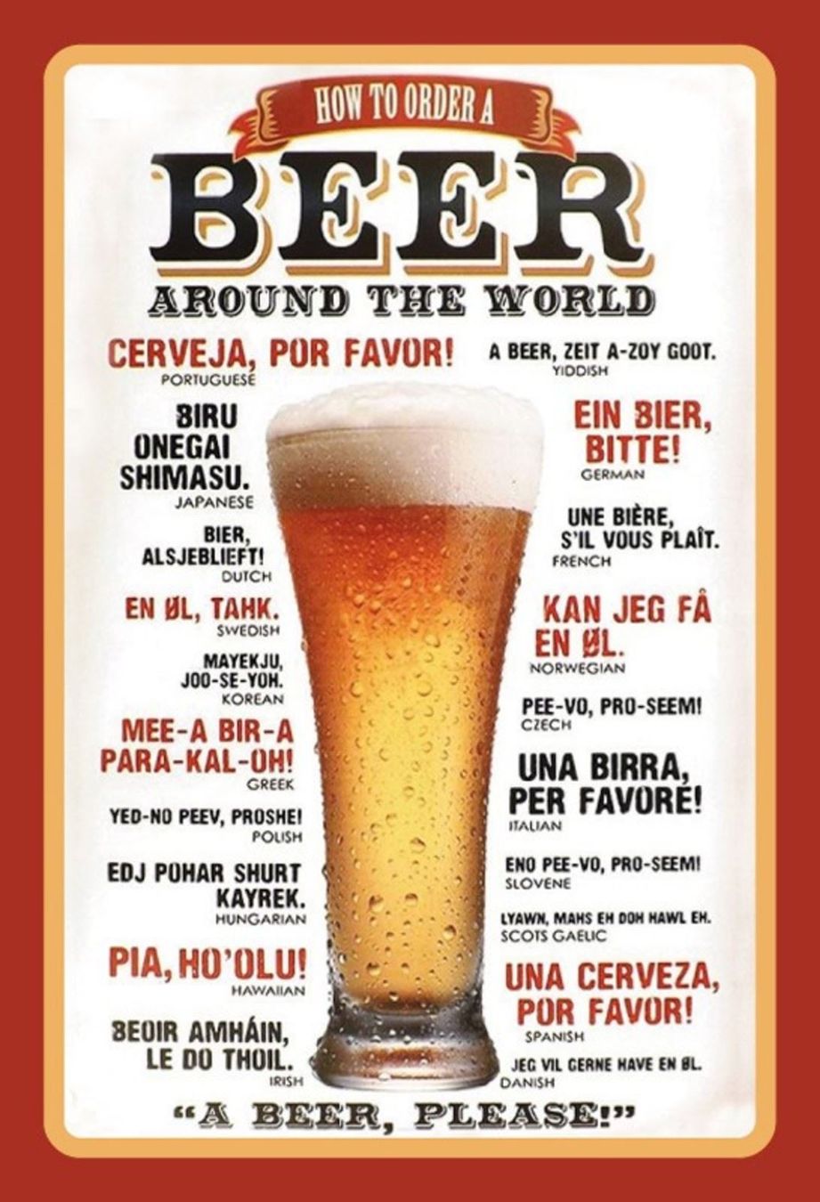 Insegne: Blechschild-BEER AROUND THE WORLD – Nuovo e nell'imballaggio originale da Rupperswil venduto da big-one-sale