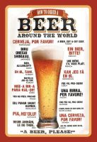 Blechschild-BEER AROUND THE WORLD