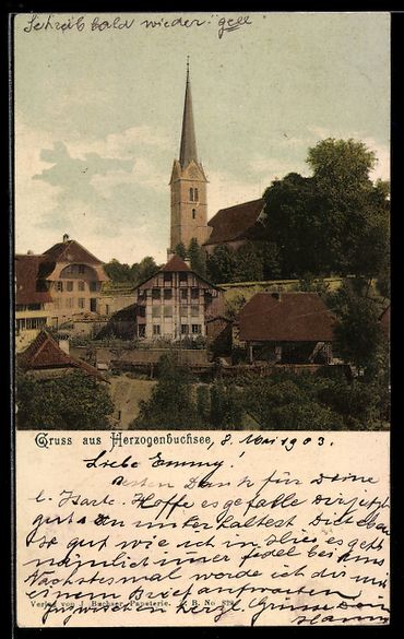 Ansichtskarten: AK Herzogenbuchsee, Kirche und Häuser – Gebraucht aus Berlin von bartko-reher