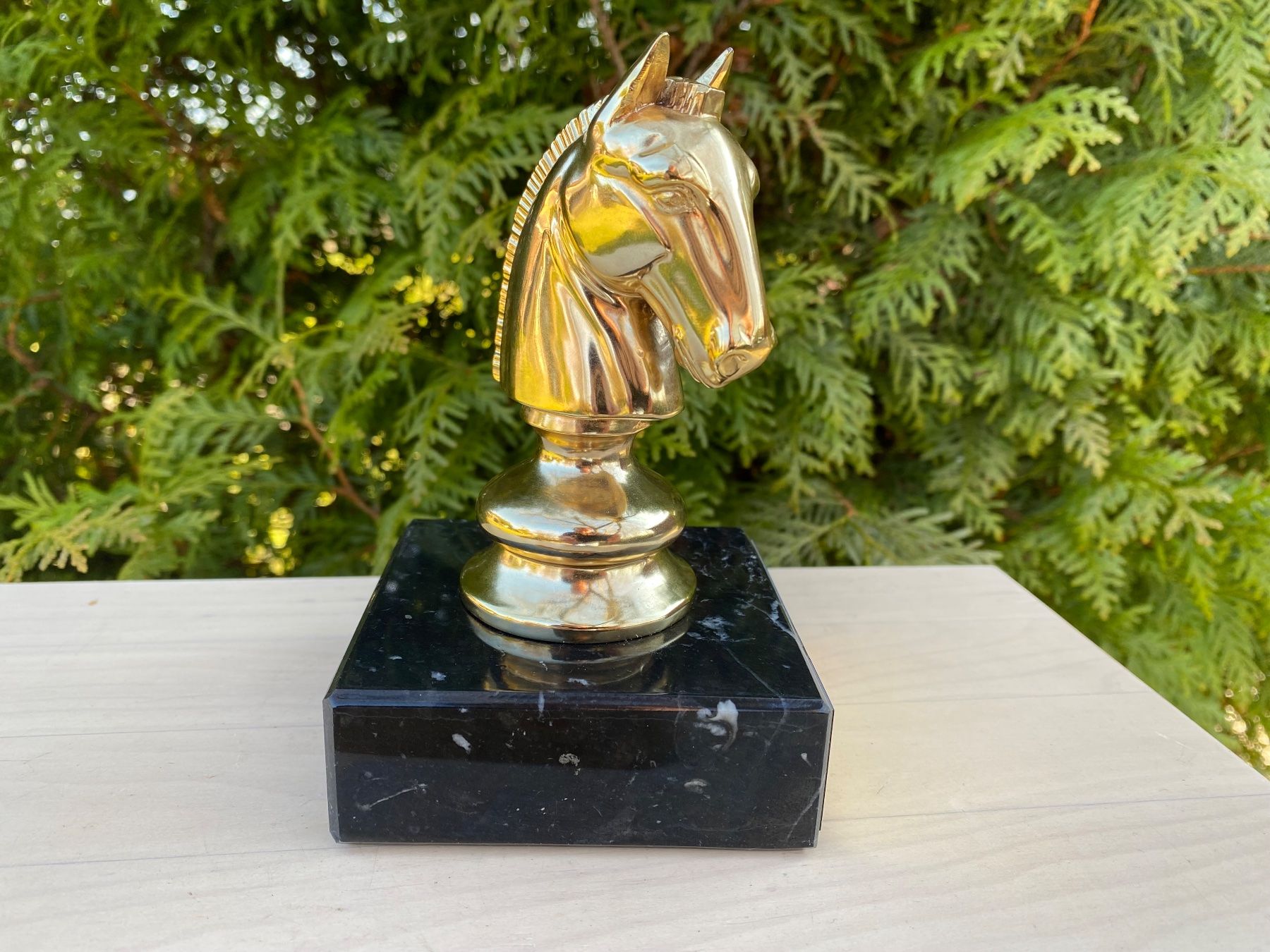 Statuette: schöne Schachfigur auf Marmorsockel – Usato da Feldbach venduto da Fea1 2