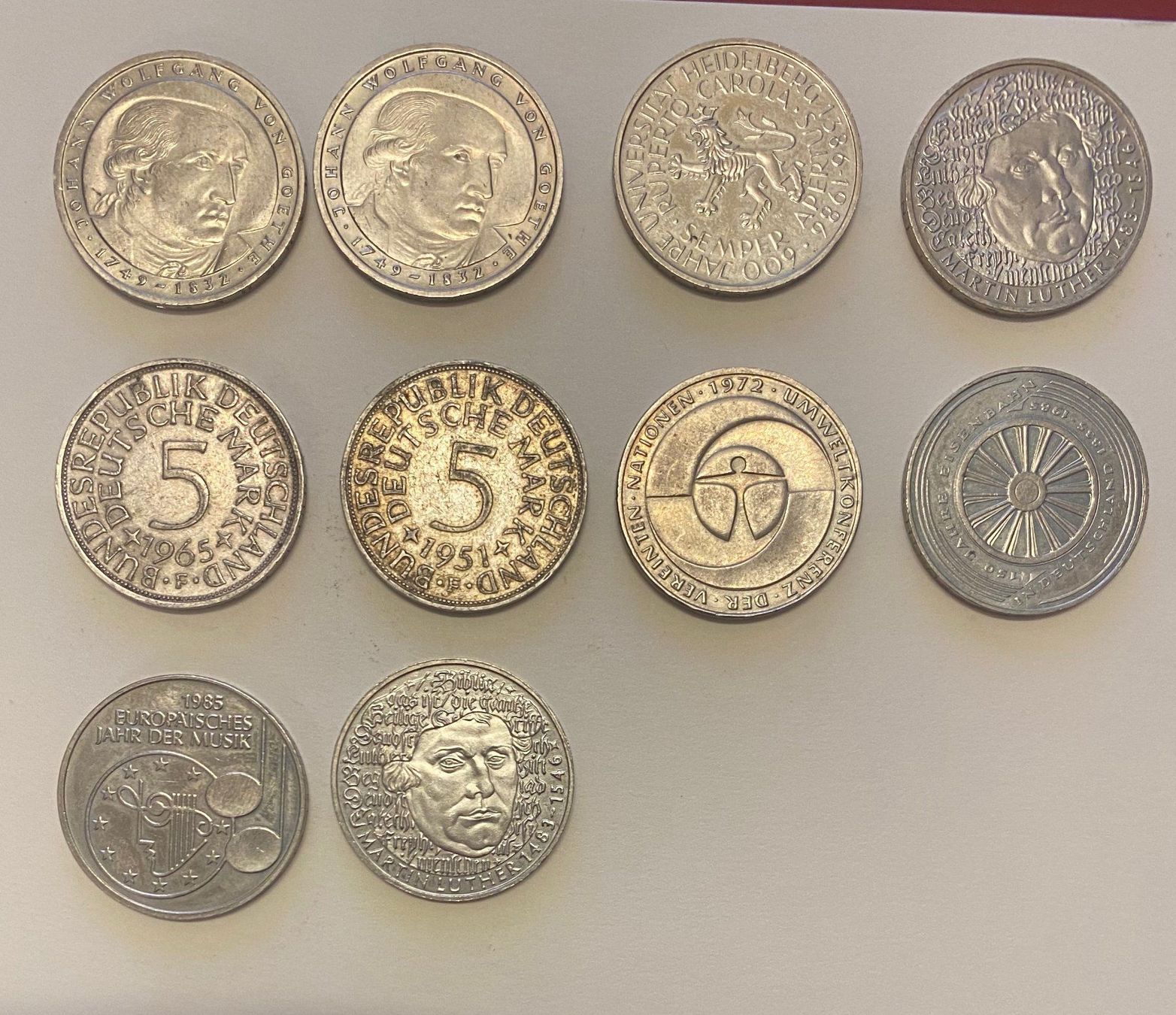 Tutti le monete: 11 pièces de 5 mark commémoratives en argent – Usato da Carouge GE venduto da Pierre48 5
