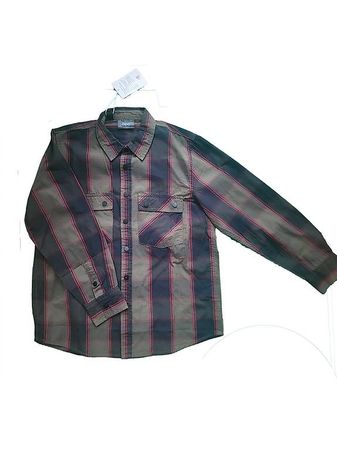 Hemd Kind Kariert Khaki NEU m. Etikett Gr. 140-146