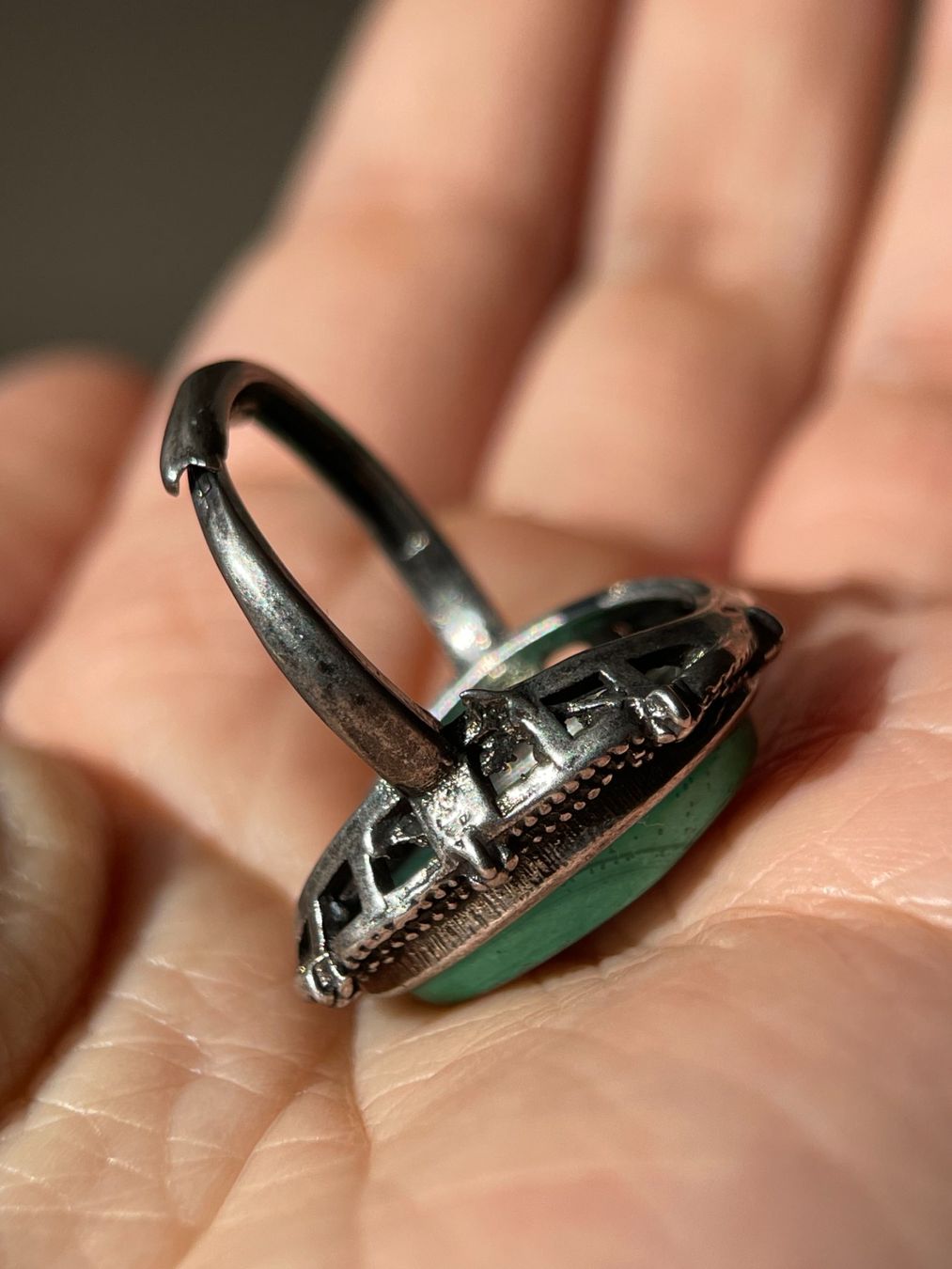 Bagues: Malachit-Ring – Vintage-Edelsteinring – Neuf avec emballage d'origine à Schiers par sisikristall 2
