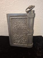 Antike Buch-Flasche aus Zinn, sehr selten, Sammlerstück