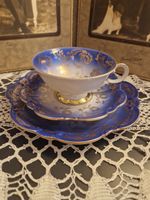 Johann Seltmann Vohenstrauss Vintage Kaffee-Set – Blau-Gold
