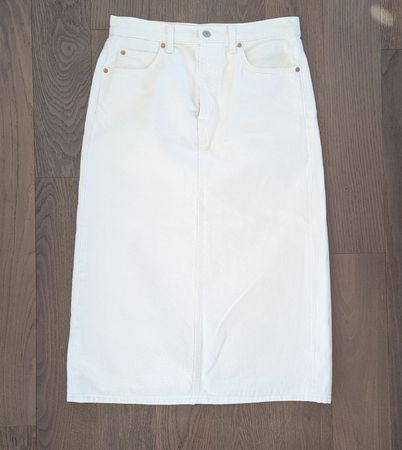 Jupe mi-longue beige / Beiger Midirock von Levi's – W30
