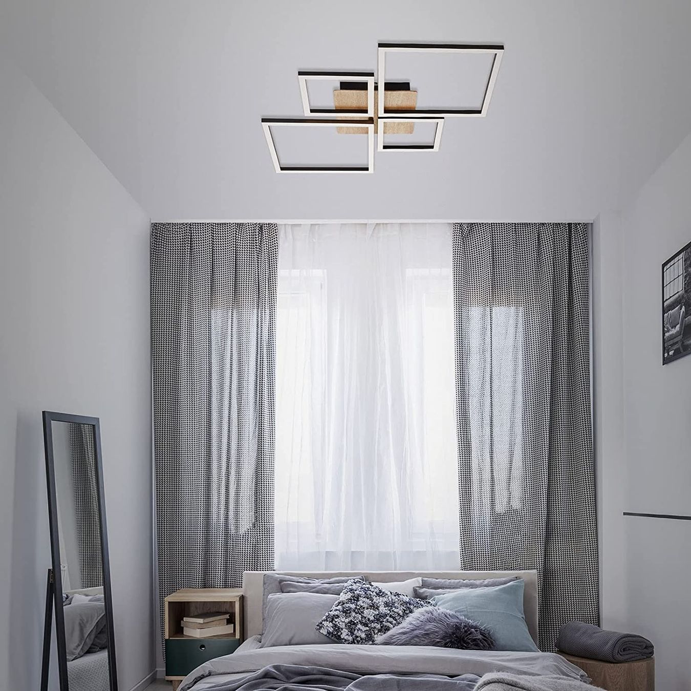 Lampadari & plafoniere: 48W LED Deckenleuchte Schwarz Holz dimmbar Deckenlampe – Nuovo e nell'imballaggio originale da Zürich venduto da NovaDen 3