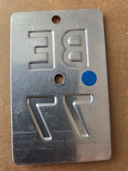 Sachs Insegne: Velonummer BE 77 plaque velo – Usato da Schenkon venduto da Uhu007 1