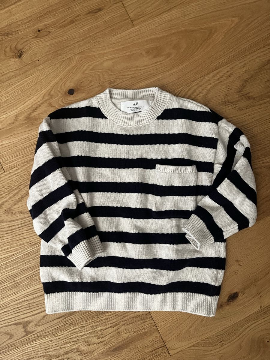 H&M Pullover & Sweatshirts: Pull H&M enfant rayé beige/bleu taille 98/104 3-4 ans – Neu (gemäss Beschreibung) aus Cossonay-Ville von Venusa09