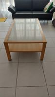 Couchtisch Ahorn-Holz, Glas mit Ablagetablar guter Zustand
