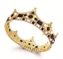 1 Stück / Krone, goldfarben mit schwarzen Akzenten, 👑