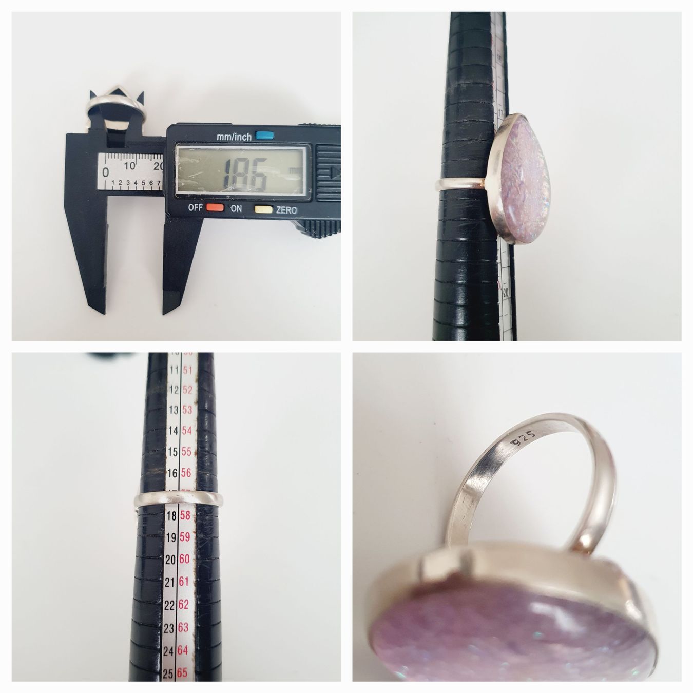 Anelli: Vintage Silberring 925  mit irisierendem Stein, Gr. 18.6mm – Usato da Kreuzlingen venduto da Wunderkiste123 9