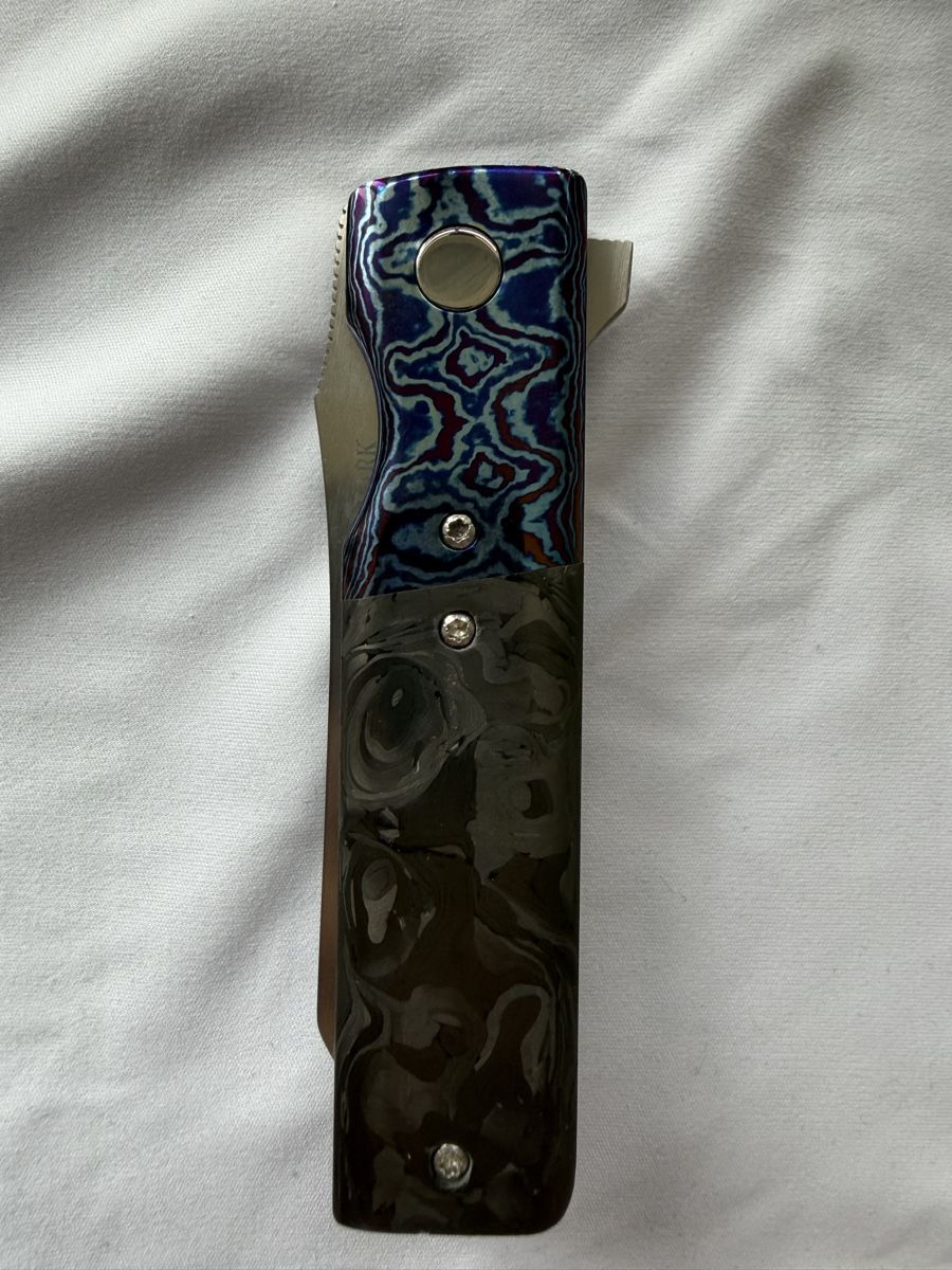 Taschenmesser: Knife David Clark Custom Grunt Knife Marbled CF/Timascus – Neu (gemäss Beschreibung) aus Affoltern am Albis von gpi_q8jk 5